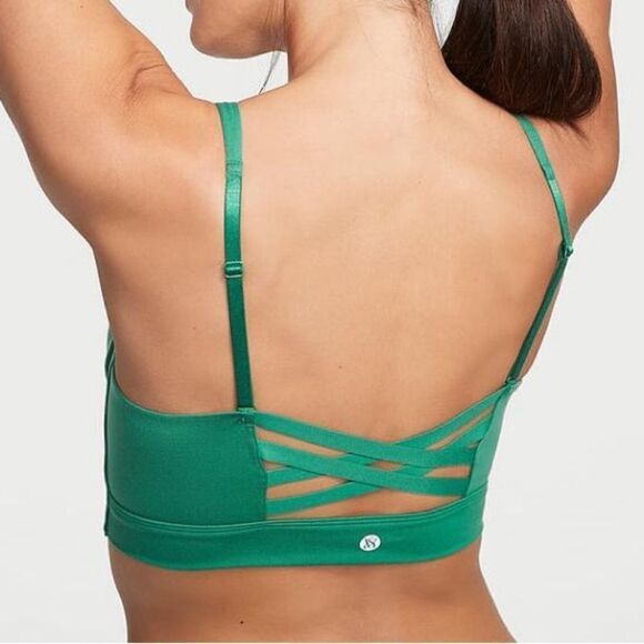 Victorias Secret Lightweight Allegro Medium Support Lined Sports bra Green - Picture 9 of 9